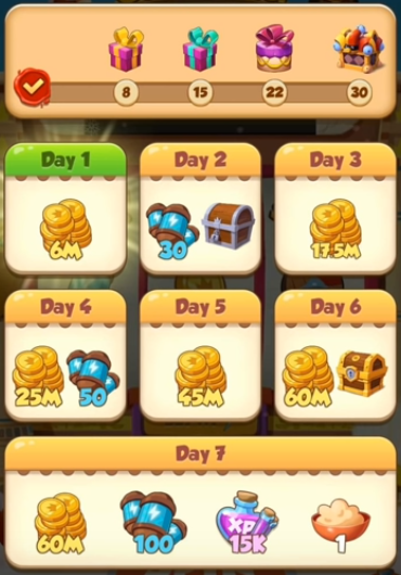 Coin Master Reward Calendar